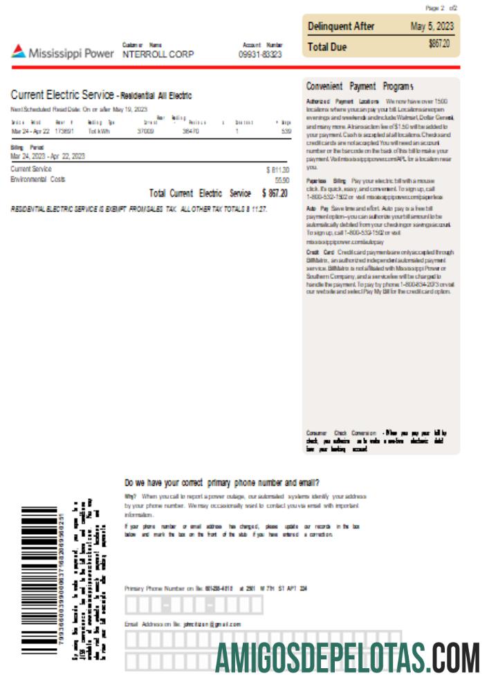 Projeto de lei de serviços públicos de energia do Mississippi, página 2, SCR modelo